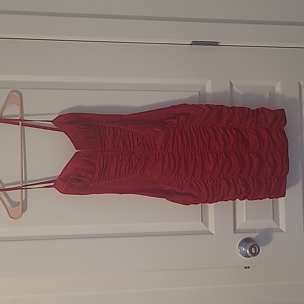 Bebe Y2k Mini Vibrant Red Bodycon Dress Size XSmall